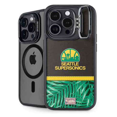 NBA Seattle SuperSonics Retro Palms iPhone 14 Pro Kickstand Case